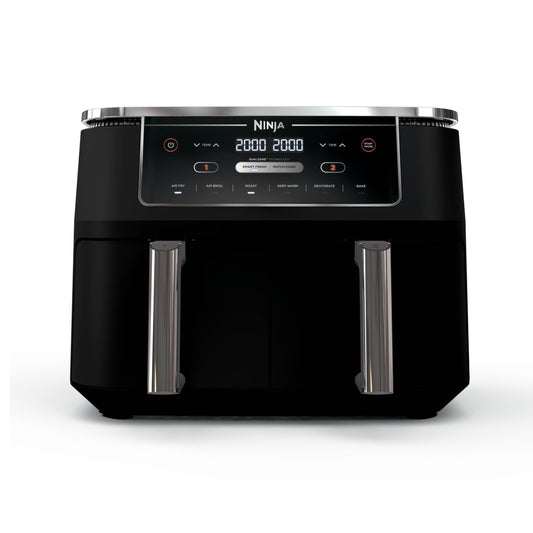 Ninja DZ302 Foodi 10-qt. 6-in-1 DualZone Smart XL Air Fryer with 2 Independent Baskets, Match Cook & Smart Finish to Air Fry, Air Broil, Roast, Bake, Dehydrate, & Keep Warm, Black