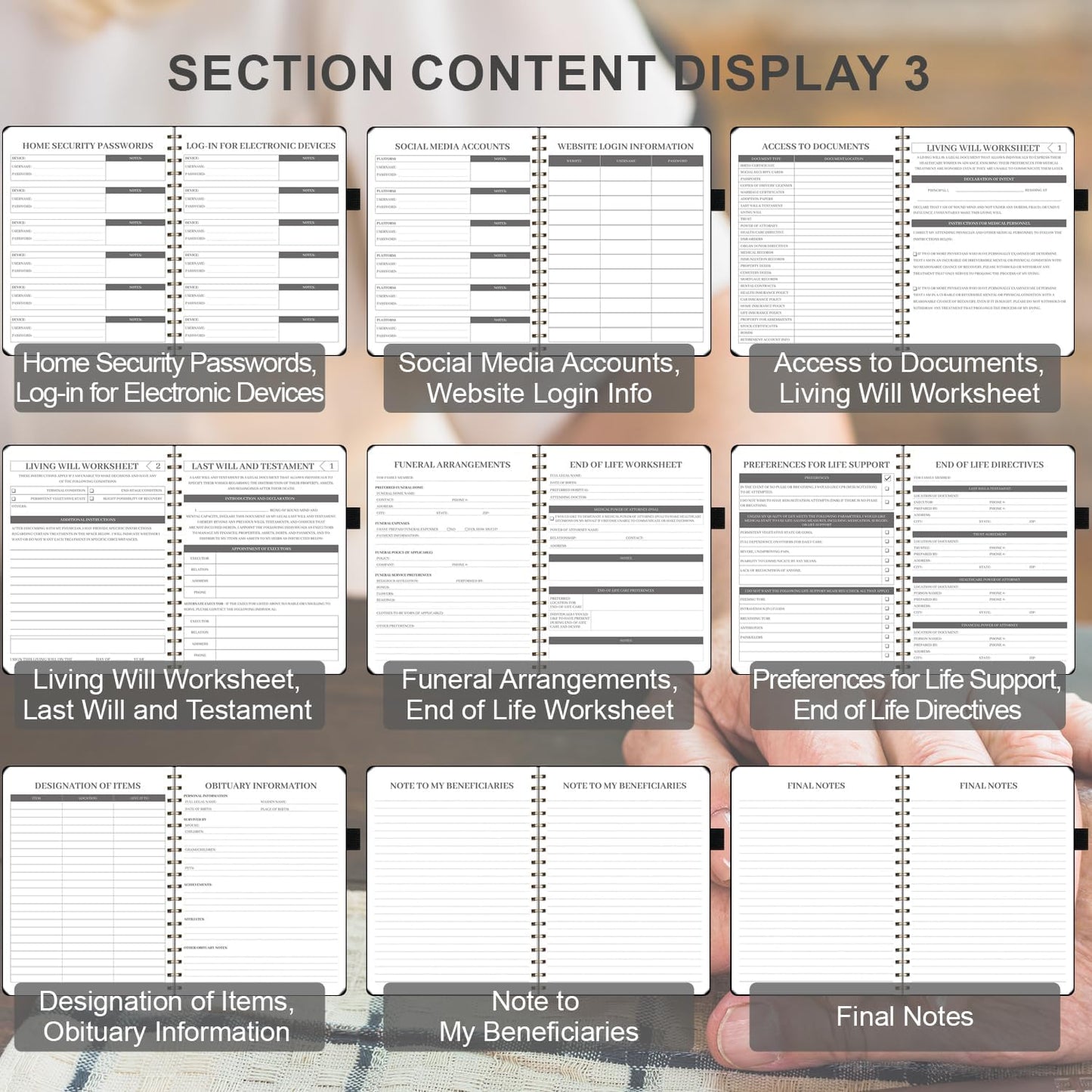 Ampeva End of Life Planner – Estate Planning & Important Information Organizer | Final Wishes & Legacy Workbook