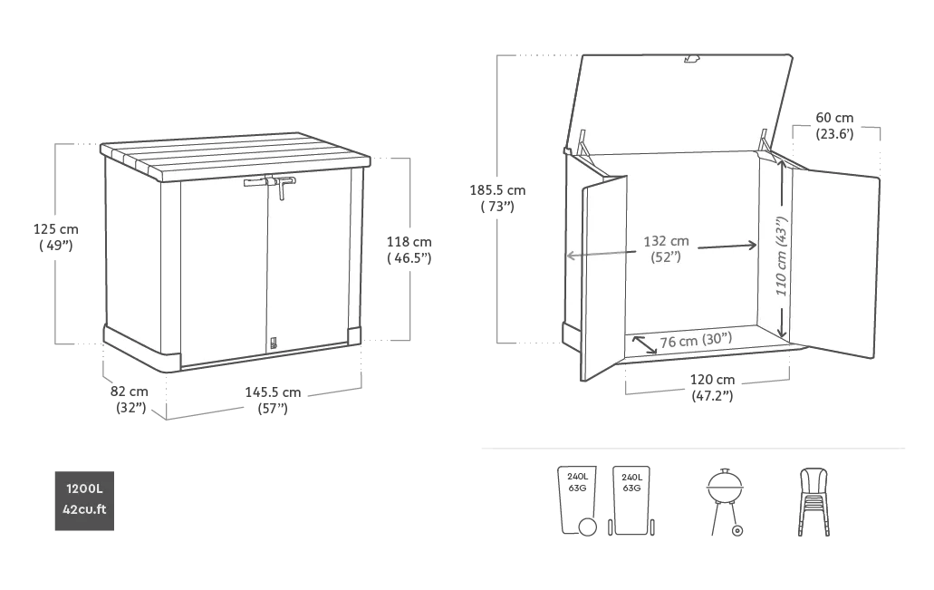 Store It Out Max 1200L Storage Box - Brown