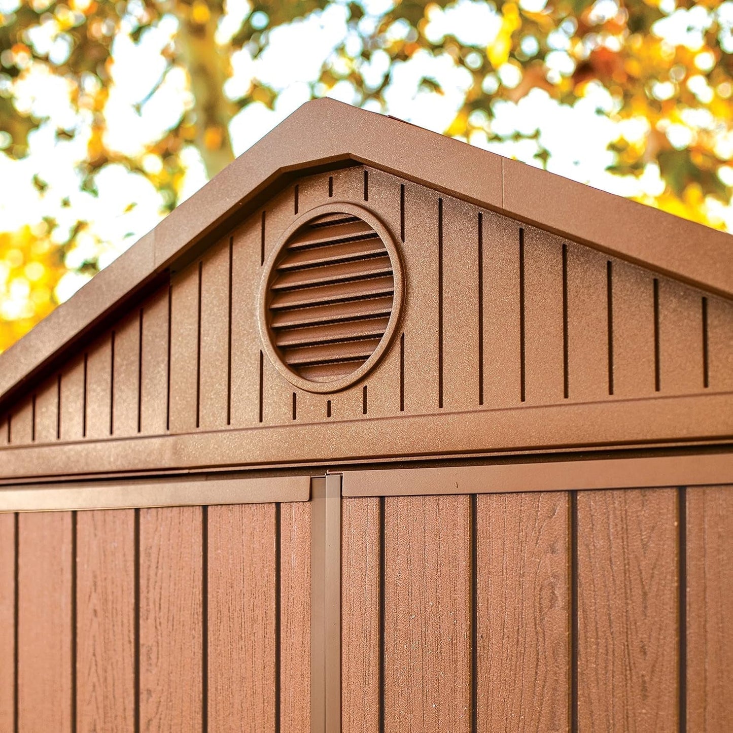 Darwin Outdoor Apex Double Door Garden Storage Shed 6 X 4Ft Brown Wood Look and Feel